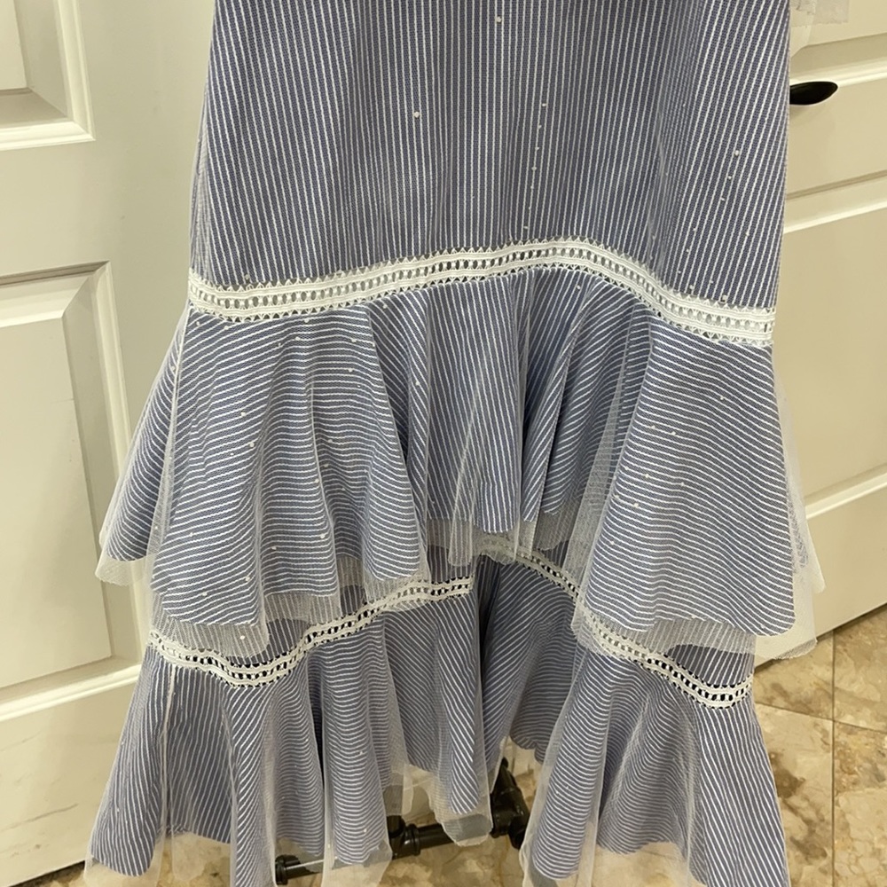 Prabal Gurung Blue and White Striped Dress - Picture 13 of 16